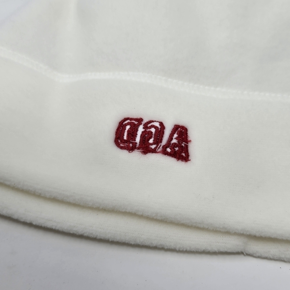 LANDS' END X AGD ALPHA GAMMA DELTA SORORITY CREAM FLEECE BEANIE HAT WOMEN OS - Picture 8 of 11